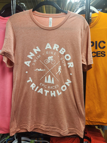 Ann Arbor Triathlon Short Sleeved Tri-Blend T-shirt