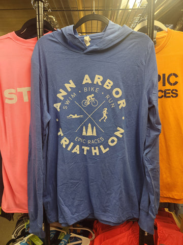 Ann Arbor Triathlon Long Sleeve Hooded T-Shirt