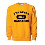 Ann Arbor Marathon 26.2 Crewneck in Gold
