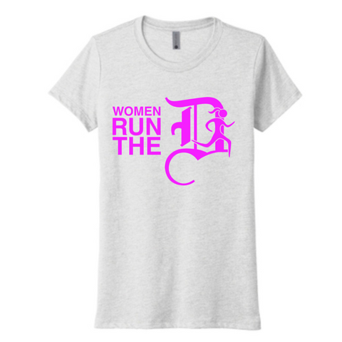 Women Run the D Fitted Tee in Heather White