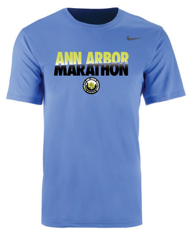 Blue Short Sleeved Ann Arbor Marathon T-Shirt