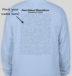 2022 Probility Ann Arbor Marathon Name Shirt